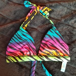 Victoria's Secret Pink Zebra Colourful Bikini Top